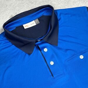 KJUS Superload Polo Mens 52L Blue Short Sleeve UPF 50+ Golf Shirt MG50-902